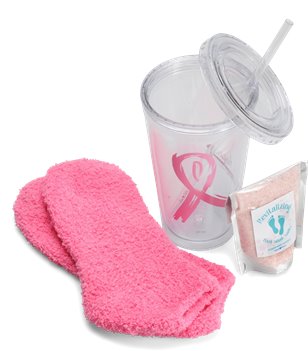 Clear-Pink Nurse Mates Nurse Mates Pink Ribbon Tumbler Gift Set
